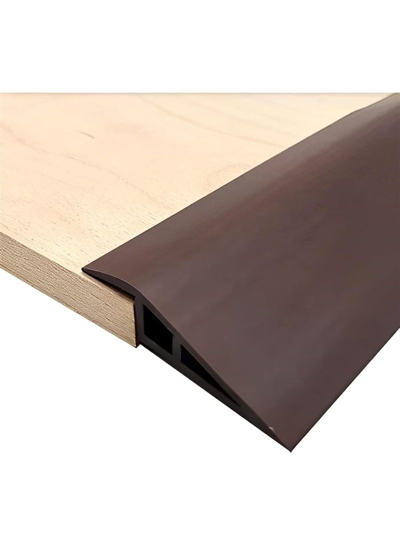 شريط عتبة انتقالي ذاتي اللصق لأرضيات الفينيل، عتبة من 1/2 بوصة إلى 3/5 بوصة، شريط مخفض للانتقال من الباب/السجاد إلى البلاط، حافة تزيينية للمدخل لأرضيات الفينيل والبلاط والسجاد (اللون: - Image 1