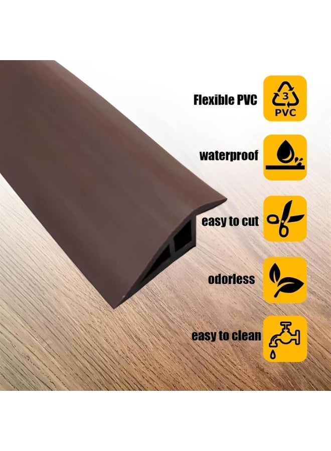 شريط عتبة انتقالي ذاتي اللصق لأرضيات الفينيل، عتبة من 1/2 بوصة إلى 3/5 بوصة، شريط مخفض للانتقال من الباب/السجاد إلى البلاط، حافة تزيينية للمدخل لأرضيات الفينيل والبلاط والسجاد (اللون: - Image 4