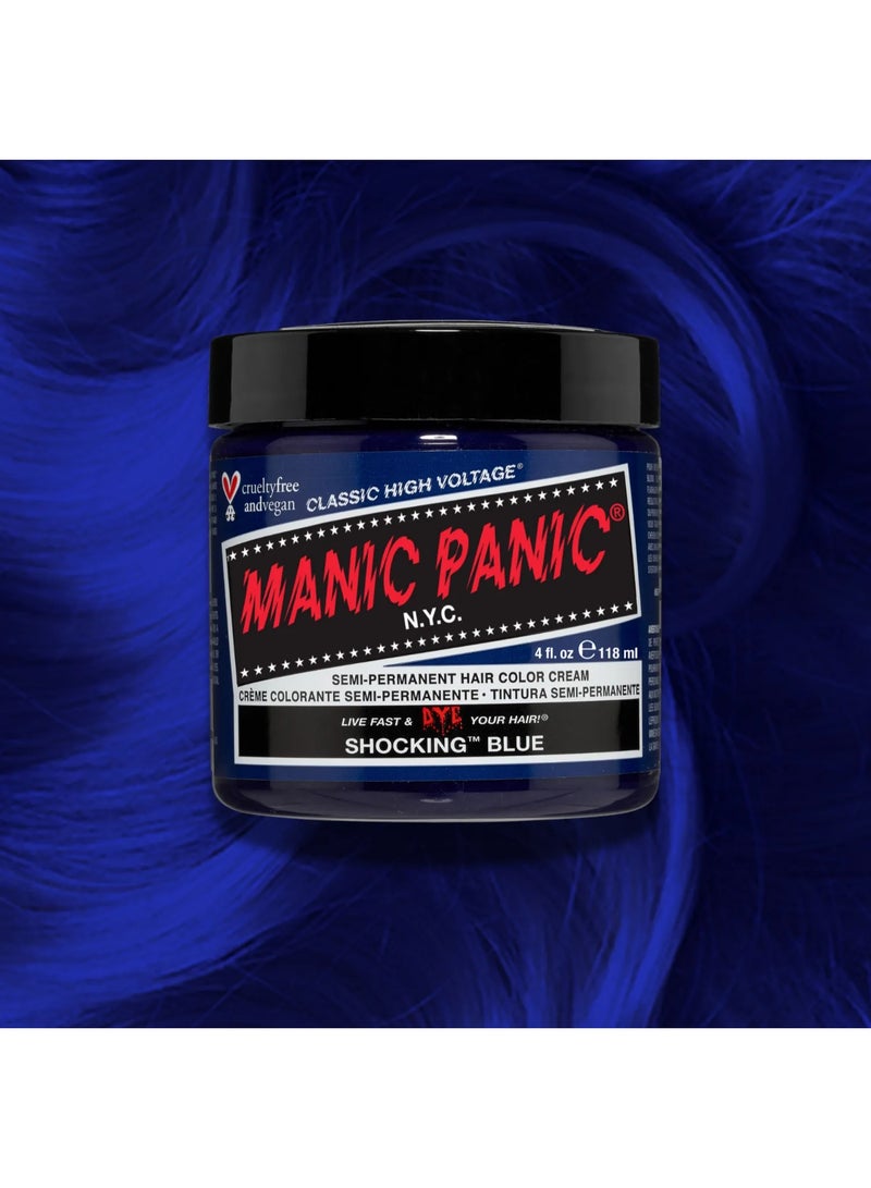Manic Panic Classic High Voltage Semi-Permanent Hair Color Cream Shocking Blue 118ml - Image 4