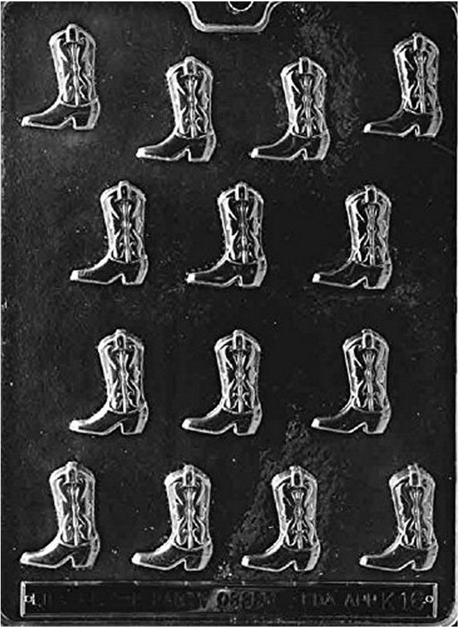 Grandmama's Goodies - K016 Cowboy Boots Chocolate Candy Soap Mold With Exclusive Molding Instructions - Image 1