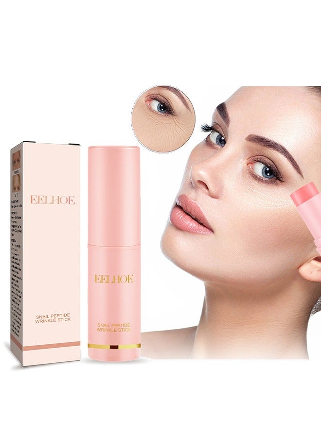 EELHOE Snail Peptide Wrinkle Stick,Small Powder Stick Cono Peptide Anti-wrinkle Improvement Wrinkle Soothing No Makeup Hydrating Stick Moisturizing Collagen Moisturizing Stick Anti-aging - Image 1