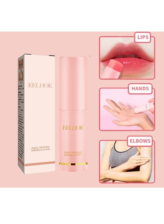 EELHOE Snail Peptide Wrinkle Stick,Small Powder Stick Cono Peptide Anti-wrinkle Improvement Wrinkle Soothing No Makeup Hydrating Stick Moisturizing Collagen Moisturizing Stick Anti-aging - Image 5