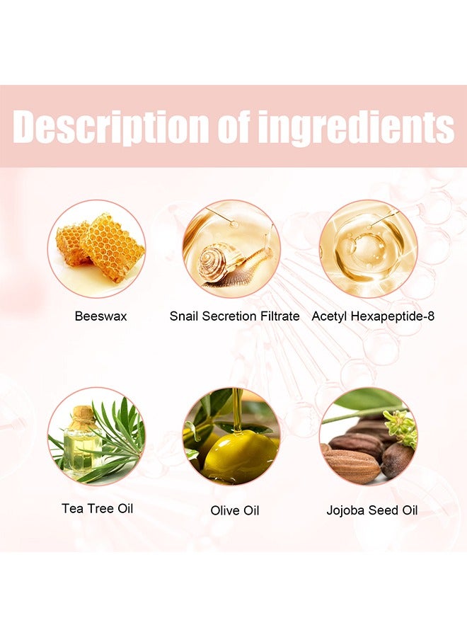 EELHOE Snail Peptide Wrinkle Stick,Small Powder Stick Cono Peptide Anti-wrinkle Improvement Wrinkle Soothing No Makeup Hydrating Stick Moisturizing Collagen Moisturizing Stick Anti-aging - Image 2