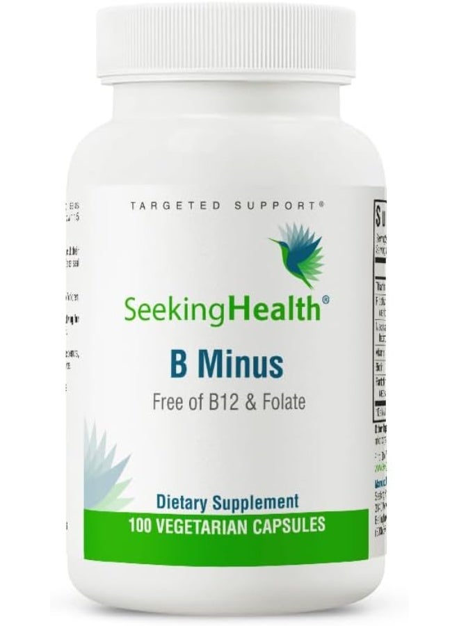 Seeking Health B Minus - Free of B12 & Folate - 100 Vegetarian Capsules - Image 1