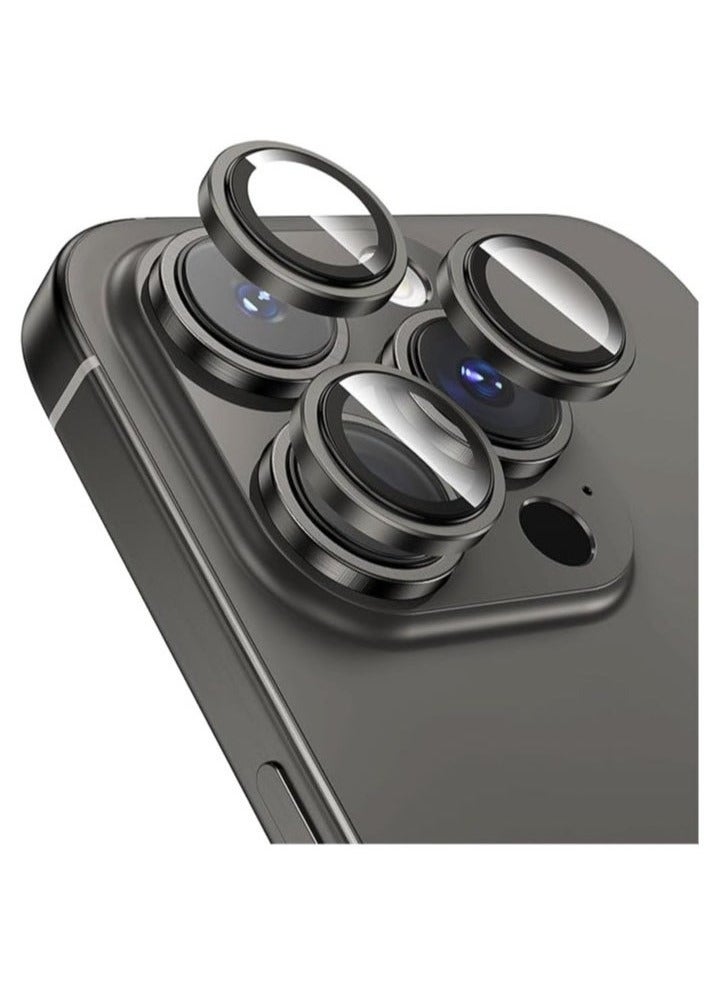 wexon Camera Lens Protector for  iPhone 15 Pro Max, 9H Hardness Tempered Glass Single Ring Cover, HD Clear, No Impact on Photography Quality, 3 Pack - Black  - Image 1