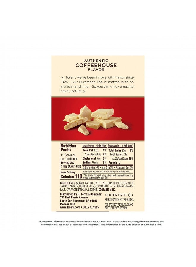 Torani Puremade Sauce, White Chocolate, 16.5 Ounces (Pack Of 4)  - Image 3