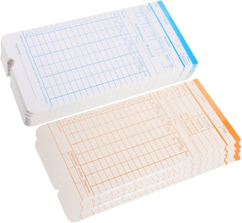 Angoily 100 Sheets Double Sided Weekly Attendance Cards For Employee Tracking Portable Sturdy Design - Image 1