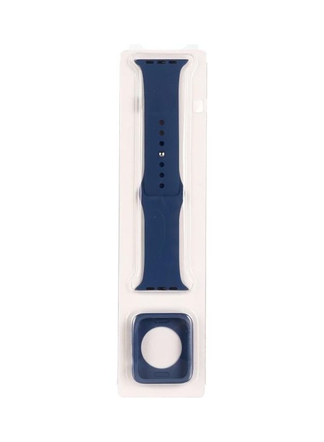 إسكدنيا 2-Piece Replacement Strap And Screen Protector Set For Apple Watch Series Ice Blue - Image 1