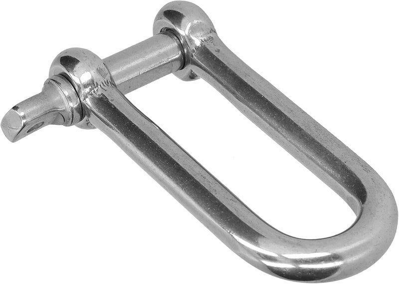 Long D Shackle, 304 Stainless Steel Screw Pin Anchor Shackle, Long D Shackle Set, Straight Anchor Screw Pin Chain Wire Rope Connector for Chains Wirerope - Image 2