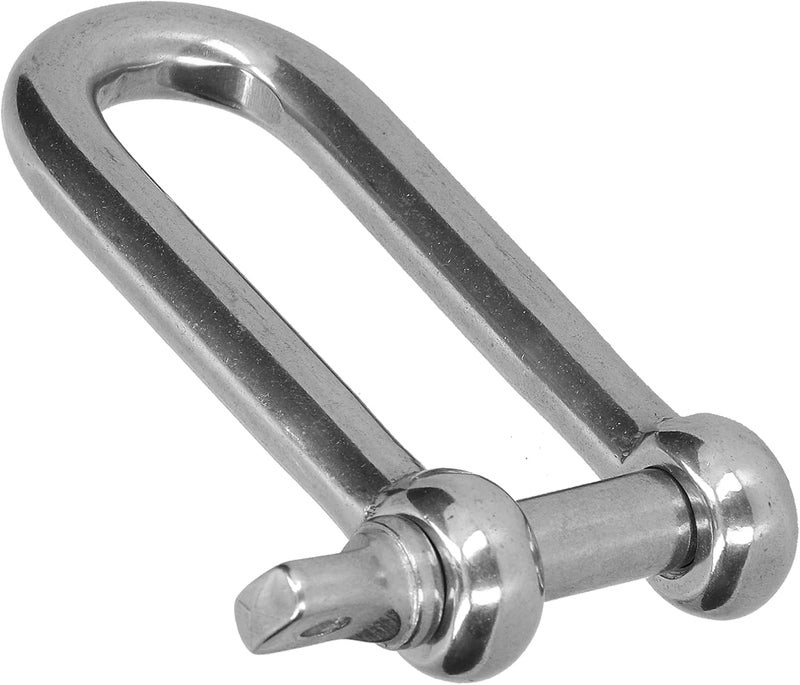 Long D Shackle, 304 Stainless Steel Screw Pin Anchor Shackle, Long D Shackle Set, Straight Anchor Screw Pin Chain Wire Rope Connector for Chains Wirerope - Image 4