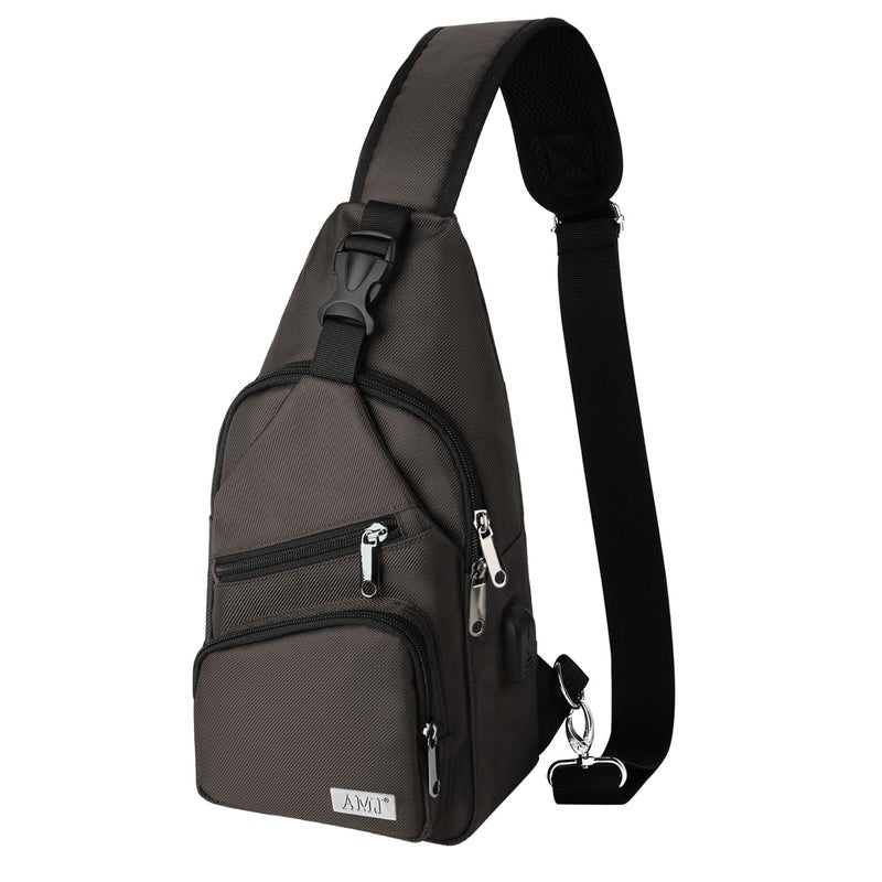 AMJ Crossbody Sling Bag Men Women, Casual Shoulder Backpack, Chest Daypack Satchel for Hiking Travel - Image 1