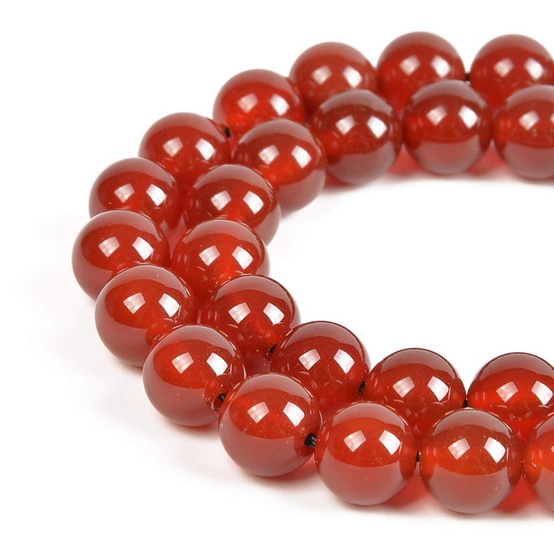 Nancybeads 36pcs 10mm Natural Carnelian Gemstone Round Spacer Loose Stone Beads for Jewelry Making 15.5" 1 Strand (Carnelian, 10mm 36Beads) - Image 1