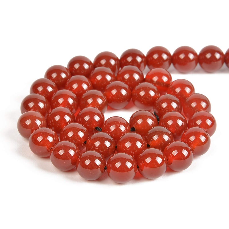 Nancybeads 36pcs 10mm Natural Carnelian Gemstone Round Spacer Loose Stone Beads for Jewelry Making 15.5" 1 Strand (Carnelian, 10mm 36Beads) - Image 2
