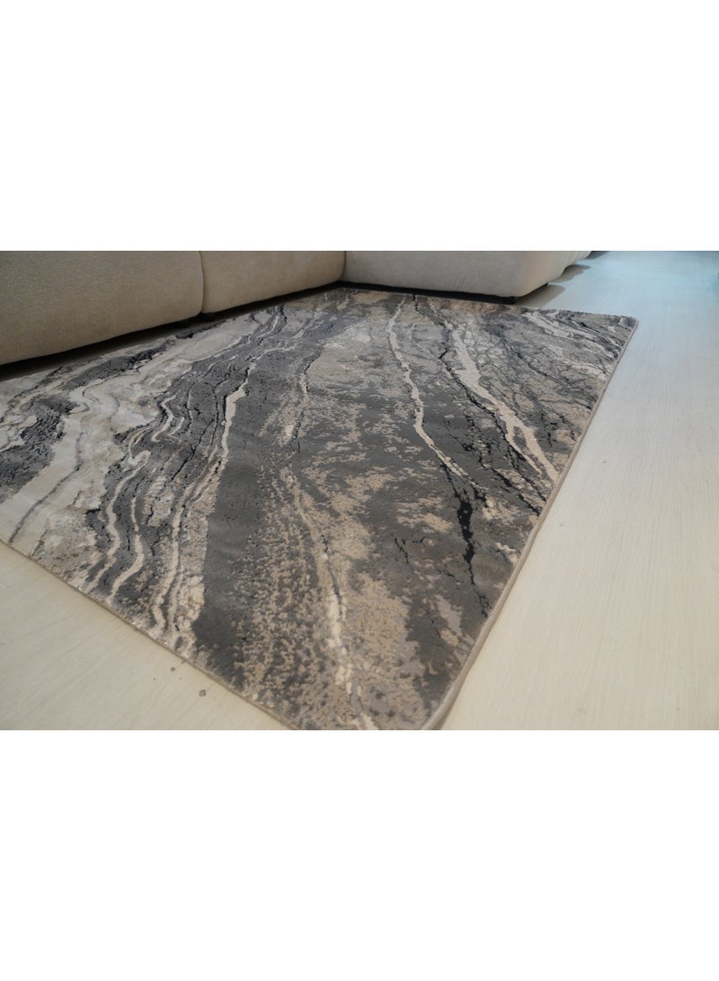 Beauty 9224C Turkish Carpet 220x150 cm – Grey Marble Design Living Room Rug – Made in Turkey - Image 3