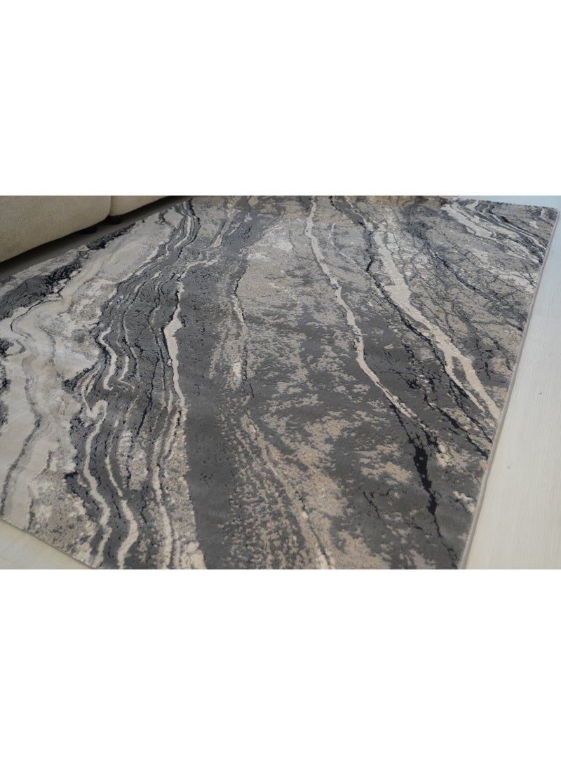 Beauty 9224C Turkish Carpet 220x150 cm – Grey Marble Design Living Room Rug – Made in Turkey - Image 4