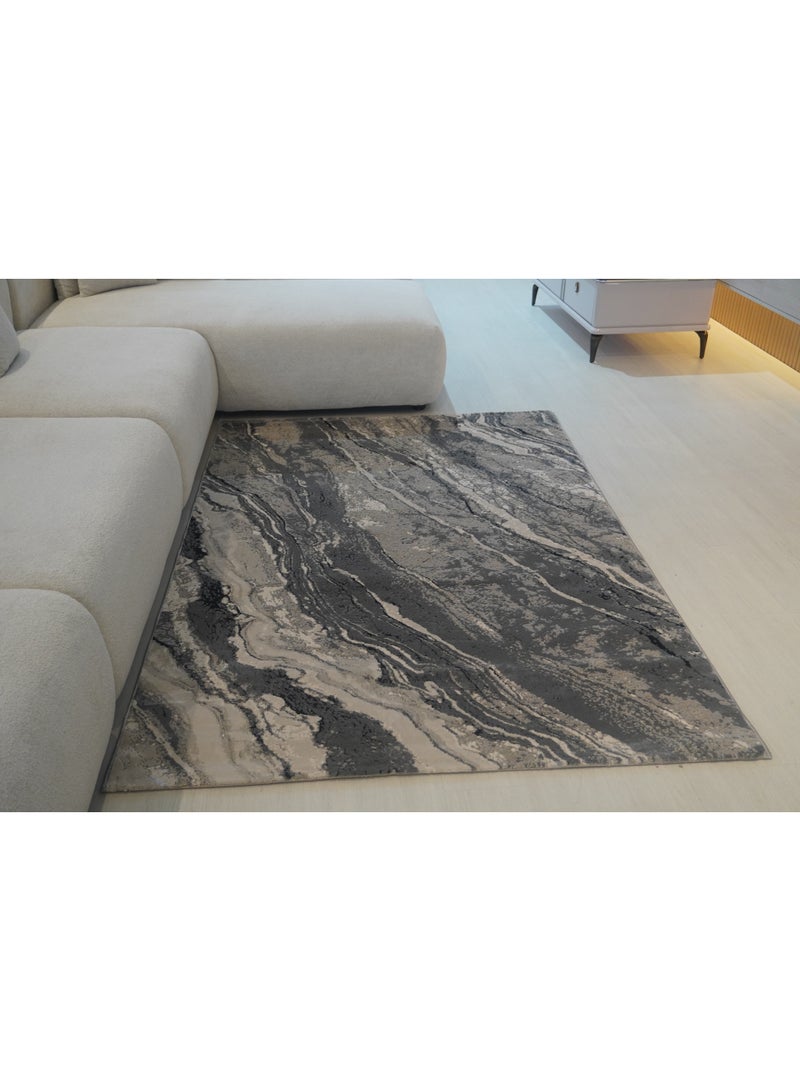Beauty 9224C Turkish Carpet 220x150 cm – Grey Marble Design Living Room Rug – Made in Turkey - Image 2