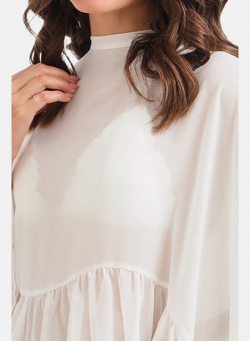 Carina Ruffle Detail Cape Poncho - Image 5