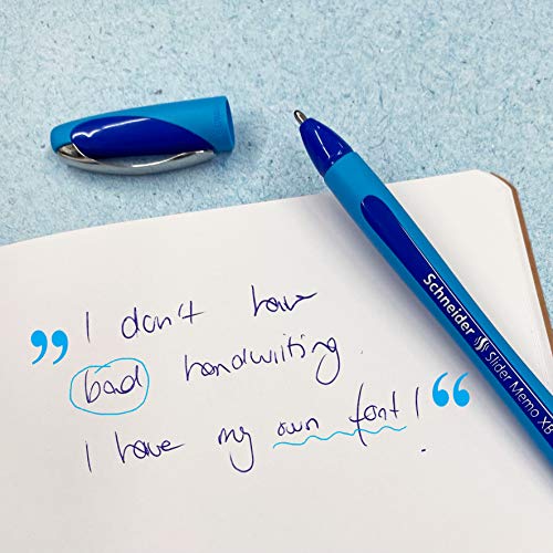 Schneider Slider Memo XB (Extra Broad) Ballpoint Pen, 1.4 mm, Light Blue Barrel, Blue Ink, Box of 10 Pens (150203) - Image 4