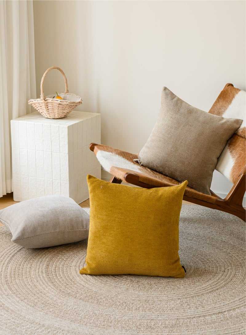 a moment a moment Pack of 2 Decorative Chenille Throw Pillow Covers with Twill Cushion Covers for Sofa Living Room Couch Bed 45x45 CM Light Brown - Image 5