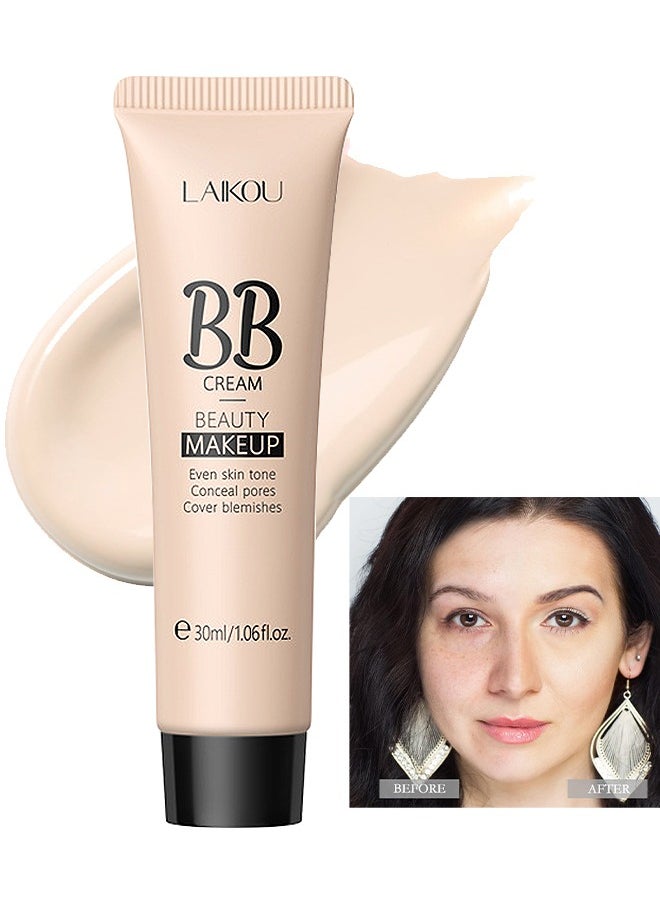 Laikou - Hydrating BB Cream, Tinted Moisturizer BB Cream Suitable For Fair Skin, Full-Coverage Foundation And Concealer, Evens Skin Tone, Oil-Free, Light, Portable BB Cream For Women, Light - Image 1