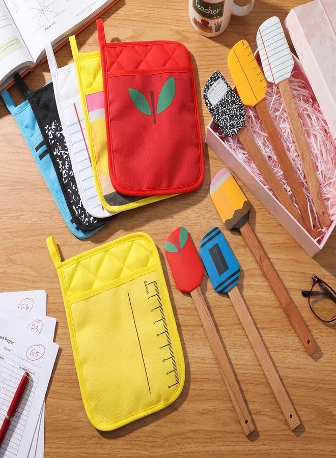 Yaomiao 24 Pcs Teacher Appreciation Pot Holders with Silicone Spatula Gifts Set Wooden Handles Pot Holders Thank You Teacher Kitchen Utensils Baking School End of Year Gifts - Image 2