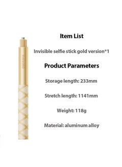 Insta360 Original INSTA360 114cm Invisible Selfie Stick Gold Edition Compatible for Ace Pro2 X4 Ace Pro GO3 GO 3s X3 ONE RS ONE X2  - Image 4