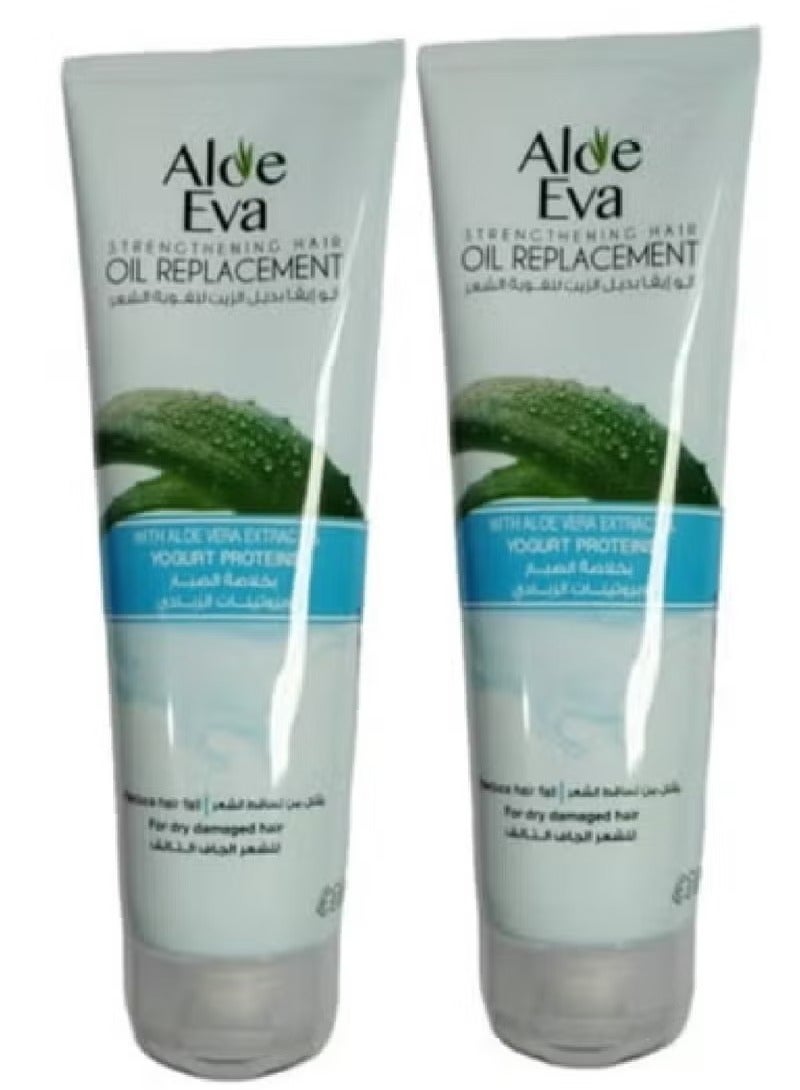 ألو إيفا مجموعة من قطعتين بديل زيت للشعر بخلاصة الصبار وبروتينات الزبادي 2 × 250 مل