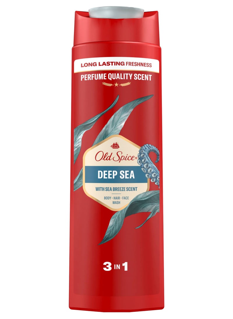 Old Spice عطر البحر العميق مع رائحة نسيم البحر للجسم والشعر والوجه 3 في 1 400 مل