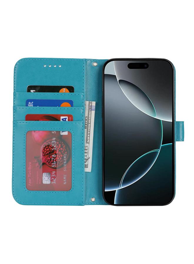 Zaboon Case For iPhone 13 Pro Double Fold Printed Embossing Leather Phone Case - Image 3