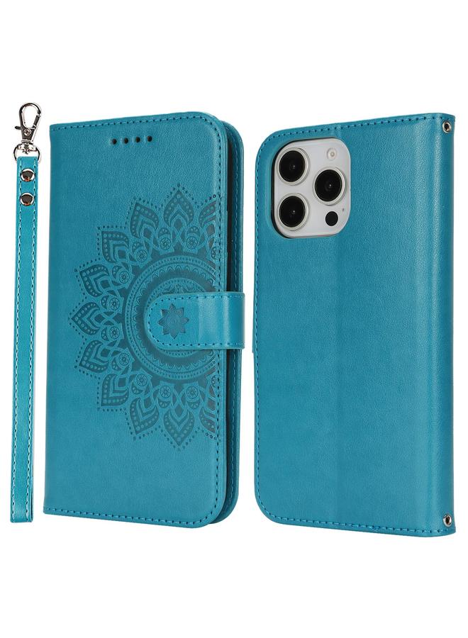 Zaboon Case For iPhone 13 Pro Double Fold Printed Embossing Leather Phone Case - Image 2