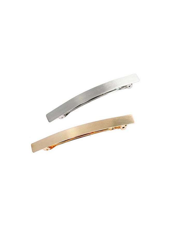Teensery 2Pcs 4" Metal Hair Clips Spring Clip Barrette Wrapping Hairpins Hair Accessories For Girls Women Ladies Gold And Silver  - Image 2
