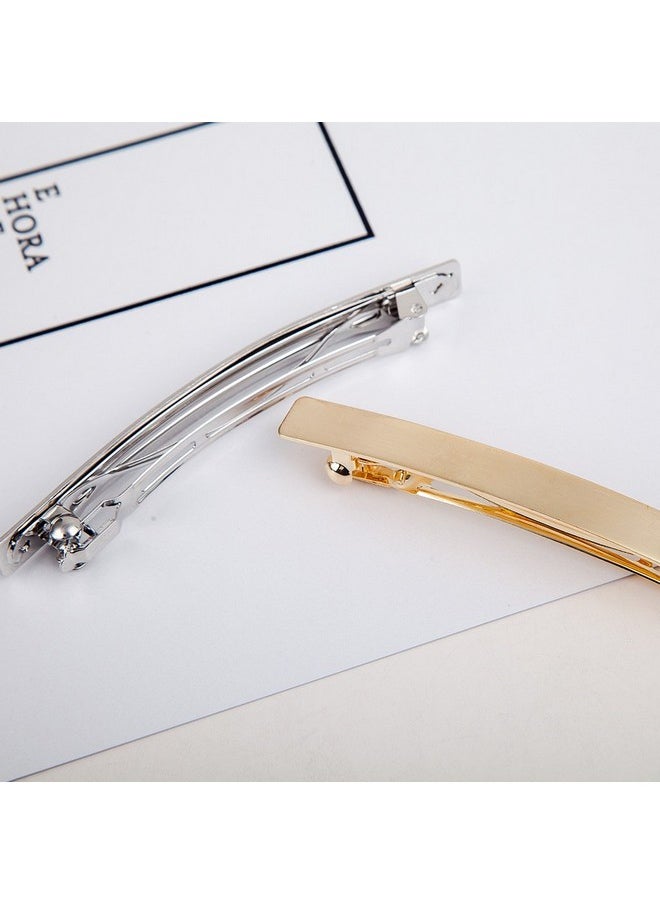 Teensery 2Pcs 4" Metal Hair Clips Spring Clip Barrette Wrapping Hairpins Hair Accessories For Girls Women Ladies Gold And Silver  - Image 5