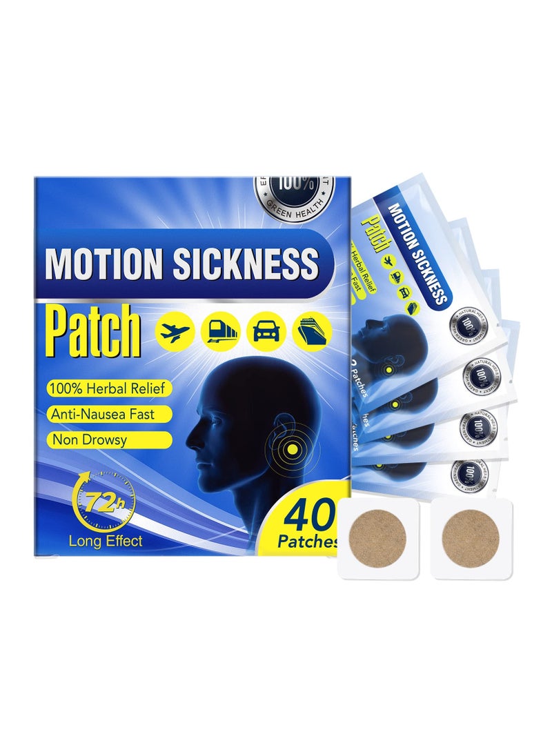 SYOSI - Motion Sickness Patches,80 Count(2 Box) Motion Sickness Patch for Cruise/Dizziness/Vertigo Behind Ear, Motion Sickness Patches for Kids and Adults, Sea Sickness Patches with Non Drowsy, Nausea Relief - Image 1