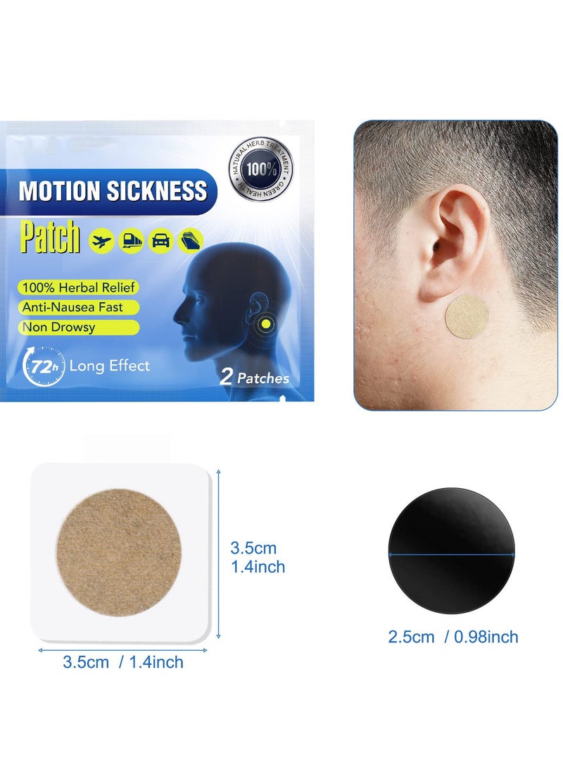 SYOSI - Motion Sickness Patches,80 Count(2 Box) Motion Sickness Patch for Cruise/Dizziness/Vertigo Behind Ear, Motion Sickness Patches for Kids and Adults, Sea Sickness Patches with Non Drowsy, Nausea Relief - Image 1