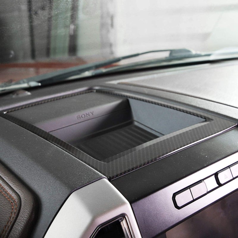 Keptrim for F150 ABS Carbon Fiber Center Console Dash Storage Tray Trim for 2015-2020 Ford F150 - Image 3