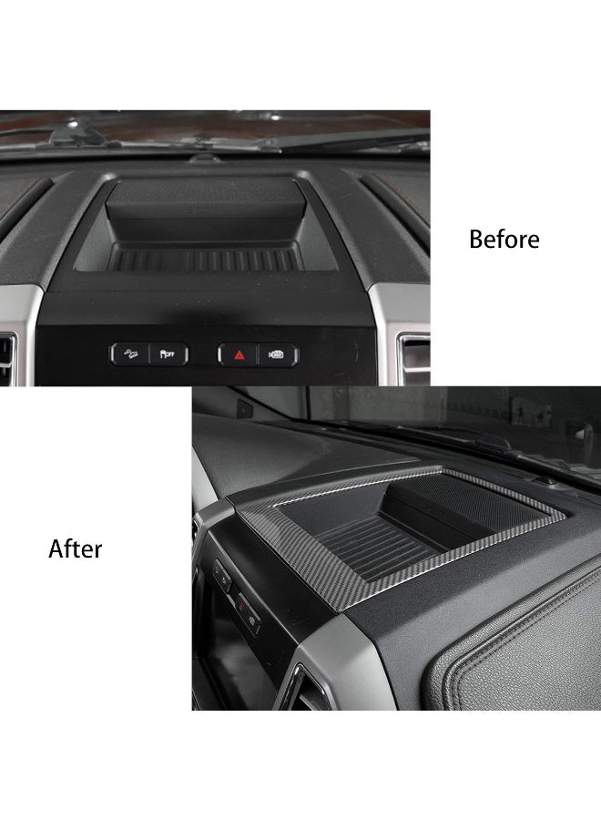 Keptrim for F150 ABS Carbon Fiber Center Console Dash Storage Tray Trim for 2015-2020 Ford F150 - Image 4