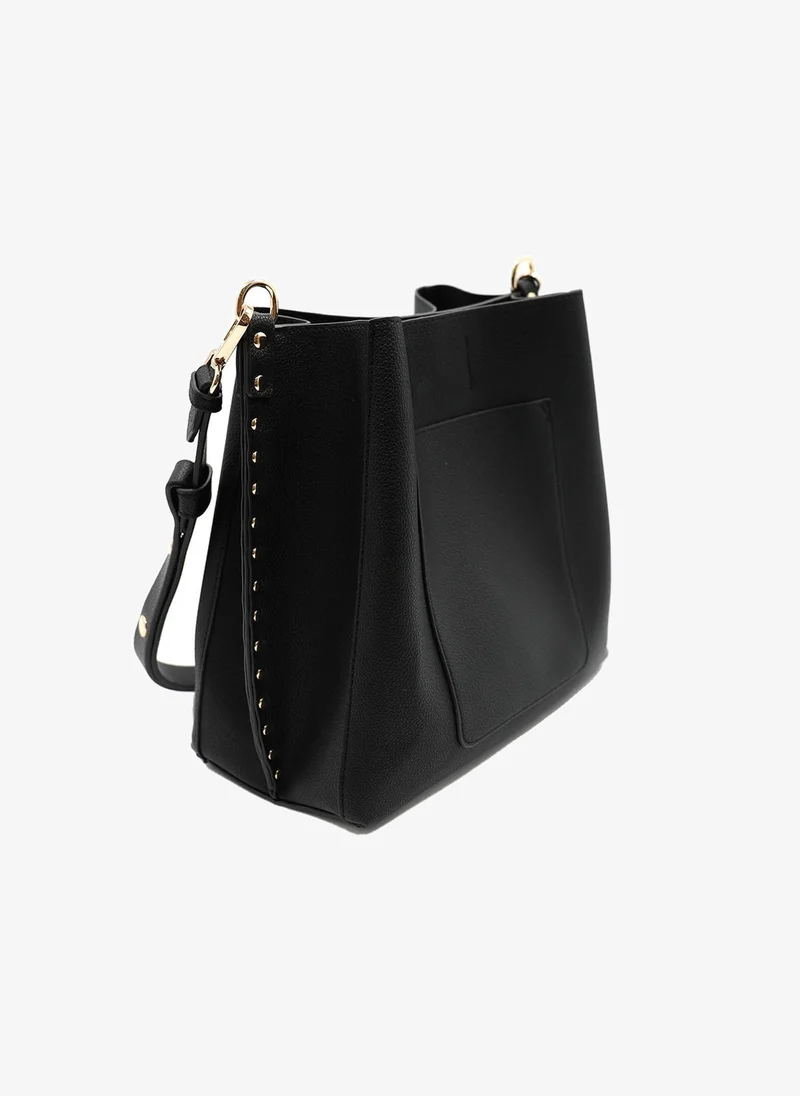 Marina Galanti Marina Galanti Women's Baressa Dollar-Grain Bucket Bag – Black