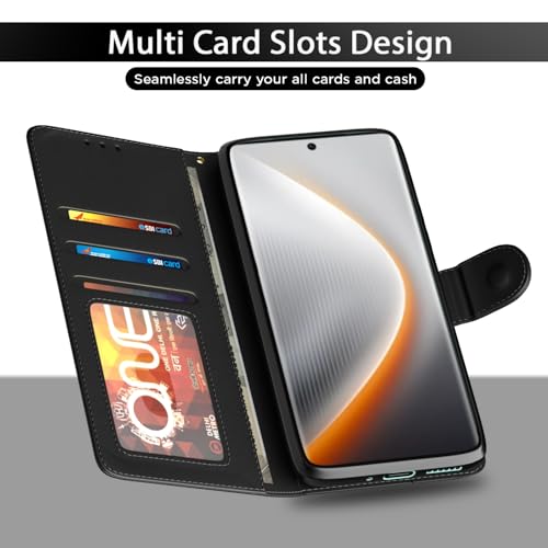 Pikkme Flip Cover for Tecno Pova Curve 5G Leather Finish | Inside TPU with Card Pockets | Wallet Stand and Shock Proof | Complete Protection Flip Case(Black) - Image 5