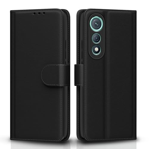 Pikkme Flip Cover for Tecno Pova Curve 5G Leather Finish | Inside TPU with Card Pockets | Wallet Stand and Shock Proof | Complete Protection Flip Case(Black) - Image 1