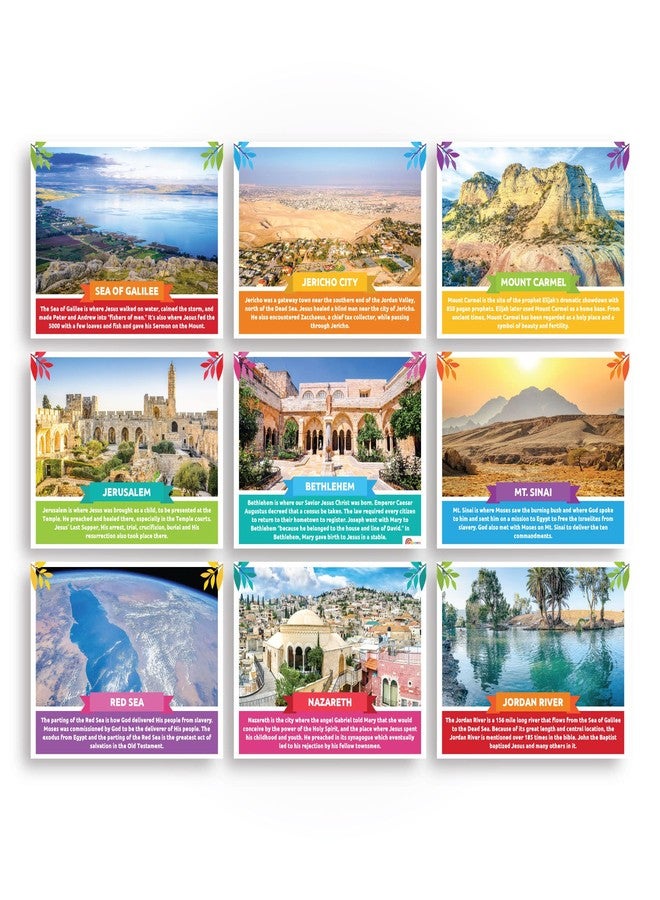 Sproutbrite Bible Places Poster Set, 12x16 inches, 9 Unframed Posters for Classroom Decor, Wall Art for Elementary, Middle School Students - Image 1