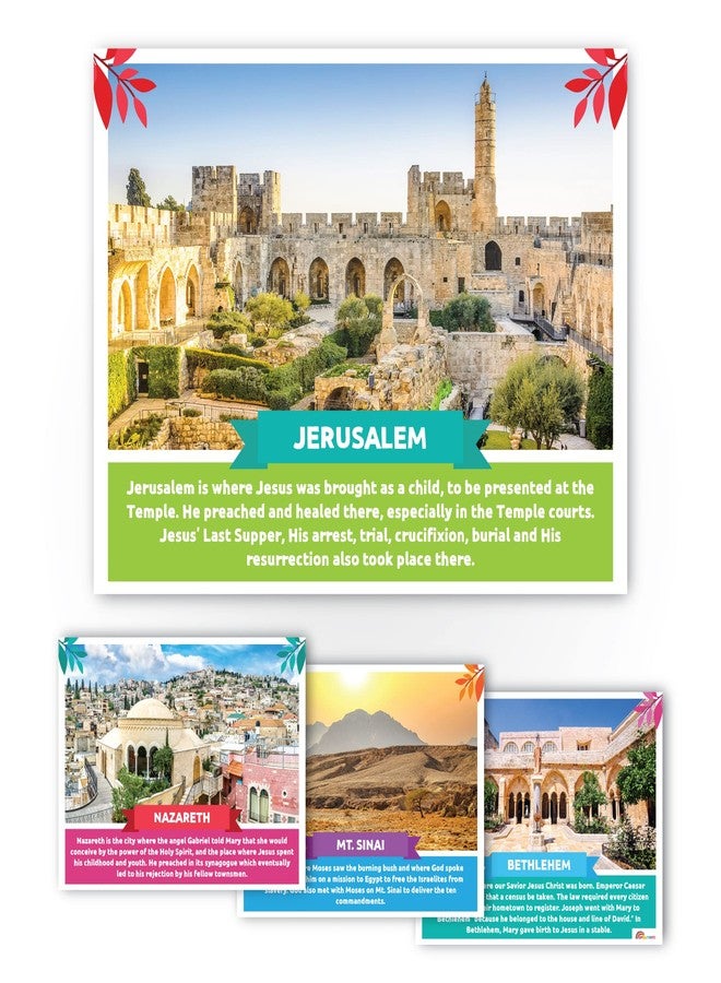 Sproutbrite Bible Places Poster Set, 12x16 inches, 9 Unframed Posters for Classroom Decor, Wall Art for Elementary, Middle School Students - Image 2