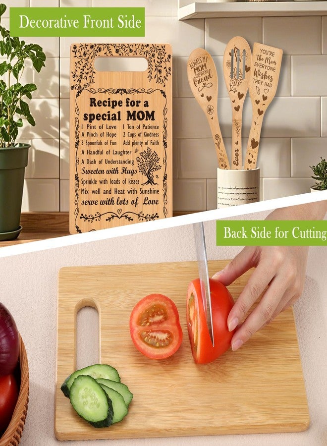 TuSuQing Mothers Day Mom Gifts for Mom Birthday Easter Gifts from Daughter Son, I Love Best Mom Ever New Single Moms Cool Christmas Valentines Present from Daughter Cutting Boards Unique Mom Gift - Image 2