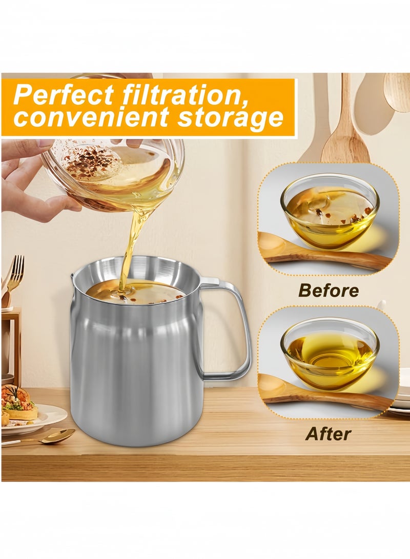 nihao 304 Stainless Steel Deep Fryer, 2L Oil Tank With Filter, Frying Basket, Oil Residue Separation Bottle - Image 4