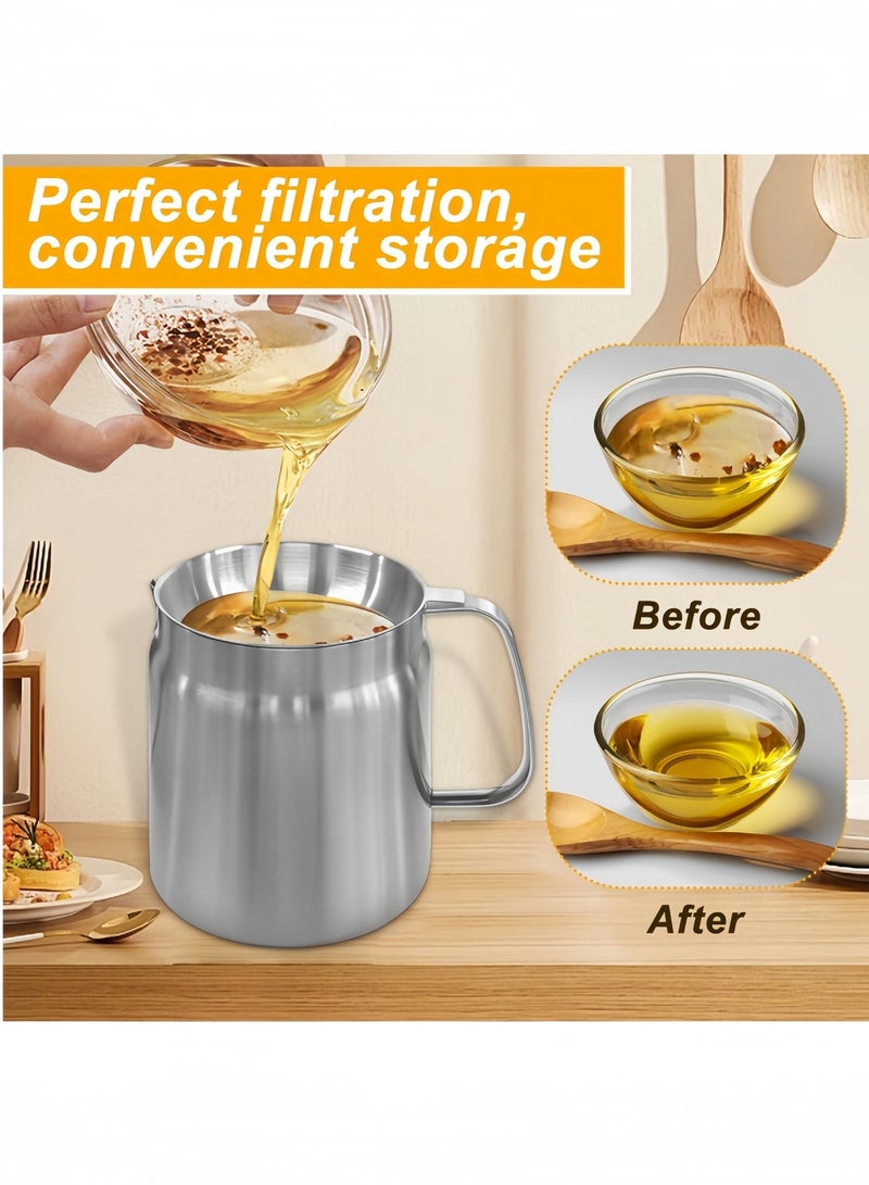 nihao 304 Stainless Steel Deep Fryer, 2L Oil Tank With Filter, Frying Basket, Oil Residue Separation Bottle - Image 5