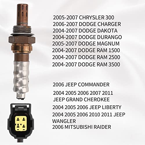 Yikesai Oxygen O2 Sensor Upstream & Downstream Compatible with 2004-2007 Dodge Ram 1500 Magnum Charger Commander Liberty Chrysler 300 Mitsubishi - Replaces 56028994AA 56028994AB 05149170AA OS5249 - Set of 4 - Image 3