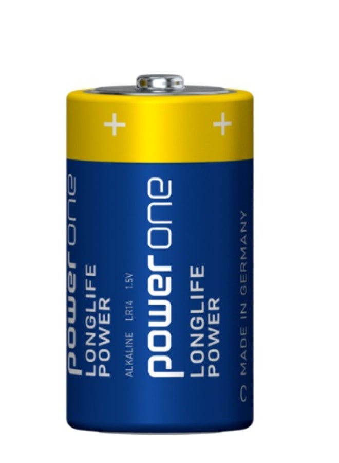 باور ون بطارية LONGLIFE POWER Alkaline C، طاقة أكبر بنسبة تصل إلى 50%، LR14، 04914 - قطعتان - Image 2