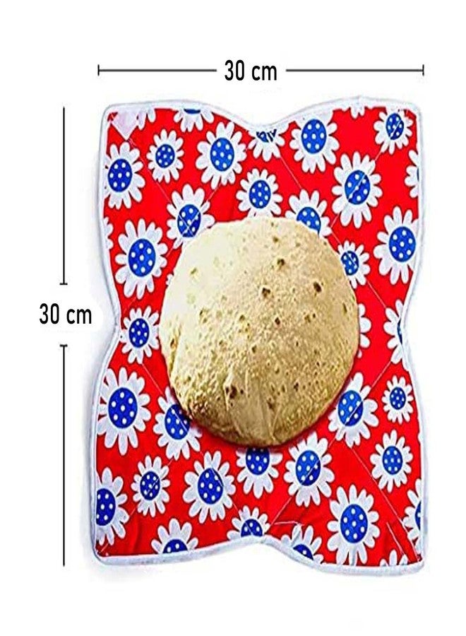 Kitchwish Pure Cotton Roti Cover Rumal Set | Multilayered Quilted Chapati Cover for Casserole and Hot Box | Washable and Reusable Cloth Napkins for Fresh Roti | Assorted Floral Prints (Pack of 2) - Image 2