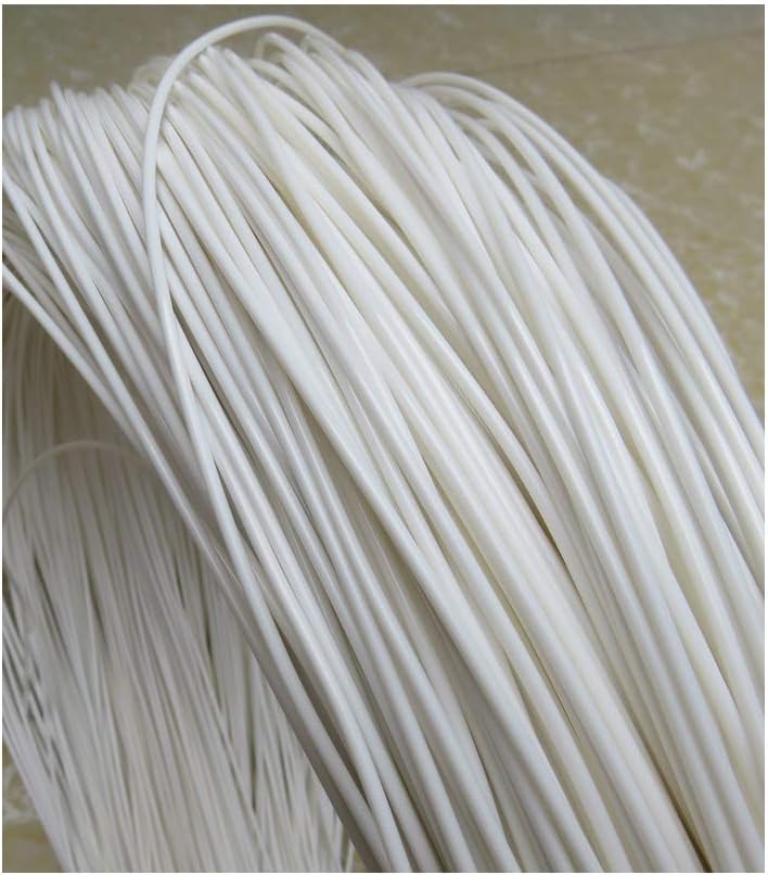 Feyart Round Plastic Rattan 2.5mm Plastic Wicker Round Faux Rattan for Repairing and DIY Weaving Storage Basket (White) - Image 1