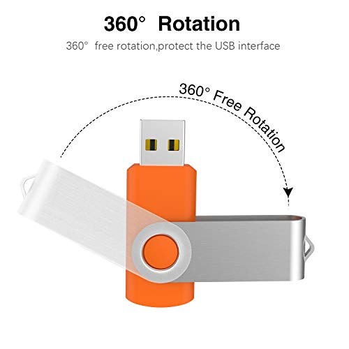 KOOTION 32 GB USB Flash Drive 32 gb Flash Drive 10 Pack Thumb Drive Memory Stick Pen Drive Keychain Design, Orange - Image 2