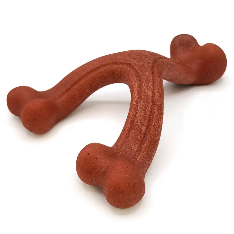 Nylabone Strong Chew Wishbone Dog Toy Made with Real Bacon, Durable Chew Toys for Aggressive Chewers, Long Lasting Dog Bone, Keeps Dogs Busy, Large Breeds - Up to 50 lbs - Image 1